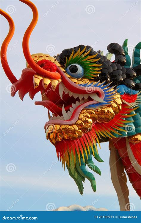 Chinese Dragon Statue stock image. Image of prayer, sculpture - 20185971