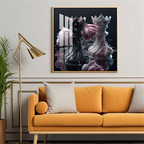 Buy Rose Timeless Contrast Glass Finish Square Wall Art Online @ Best ...