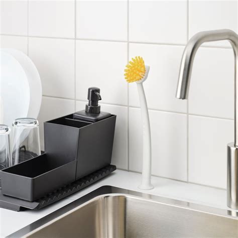 RINNIG dish-washing brush, bright yellow/off-white - IKEA