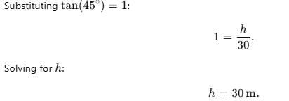A tower stands vertically on the ground. From a point on the ground 30 ...