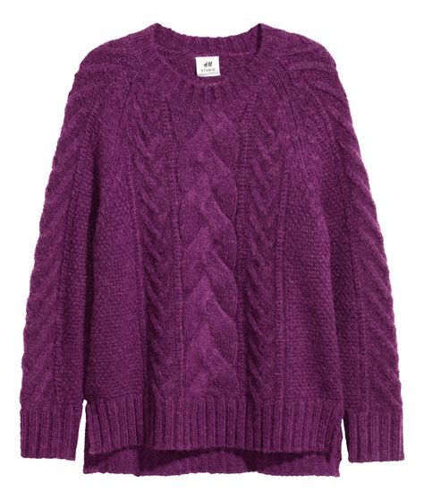Cable-knit Sweater - Purple - Men | H&M US