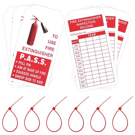 Bolexo Fire Extinguisher Tags with Adjustable Wire Ties Fire ...