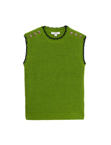 Buy Scallop Edge Button Detail Knitted Vest at Marks & Spencer
