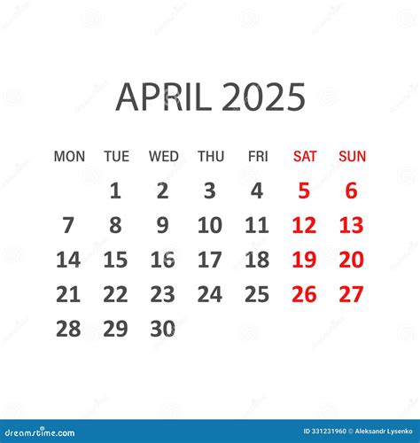April 2025 Year- Calendar 2025 Template, Desk Calendar 2025 Year, Week ...
