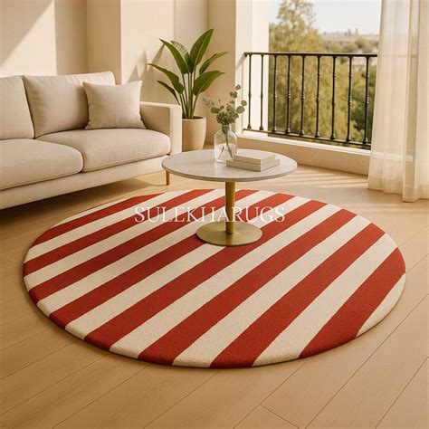 Buy Hand-tufted Wool Round Rug: Candy Cane Stripes, Modern Design ...