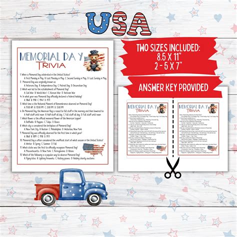 Memorial Day Trivia Game, Memorial Day Trivia Questions, Patriotic ...