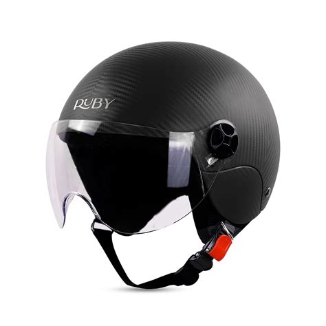 Steelbird SBH-16 Ruby ISI Certified Open Face Helmet.( Dashing Black w ...