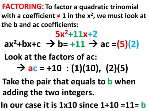 Image result for Factoring Polynomials AX Bx C Using the AC Method
