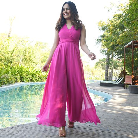 Party wear jumpsuits online | Buy Phlox Pink Jumpsuit | Ordinaree