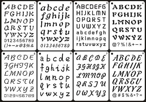 Buy Letter Stencils, 8 Pack, 4 x 8 Inch, Alphabet Stencils, Letter ...
