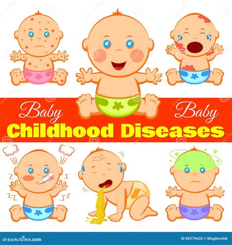 Childhood Diseases Background Stock Vector - Illustration of baby ...