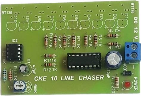 CKE 10 CHANNEL LED CHASER WITH DECADE COUNTER IC CD4017 AND TIMER IC ...