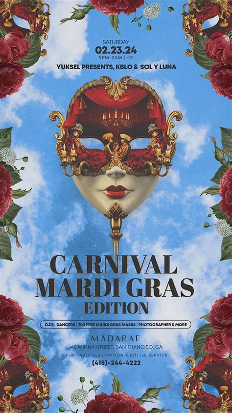 CARNIVAL "MARDI GRAS" AT MADARAE SAN FRANCISCO, madarae, San Francisco ...