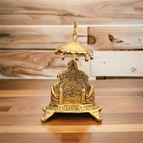 Buy BHAKTI SHRINGAR Metal Singhasan Oval Shape Metal Singhasan Oval ...