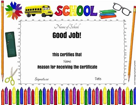 Free School Certificates & Awards