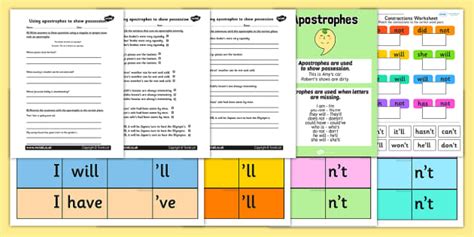 Apostrophes Resource Pack | Printable Worksheets - Twinkl