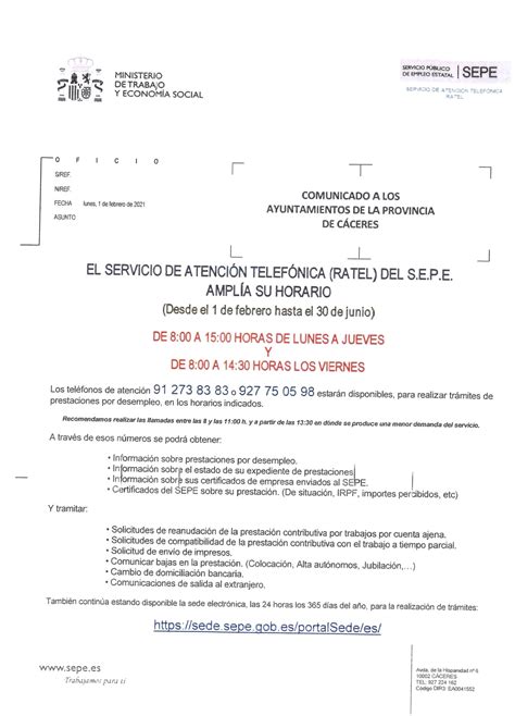 Teléfonos del S.E.P.E