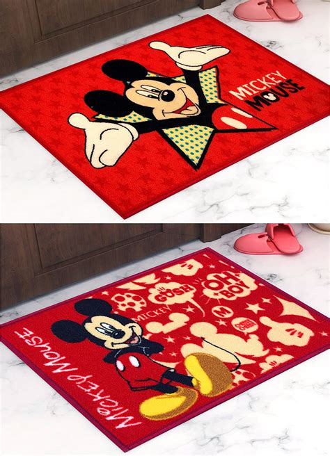 Buy Athom Living Polyester Disney Mickey Mouse 2 Piece Door Mat Set ...