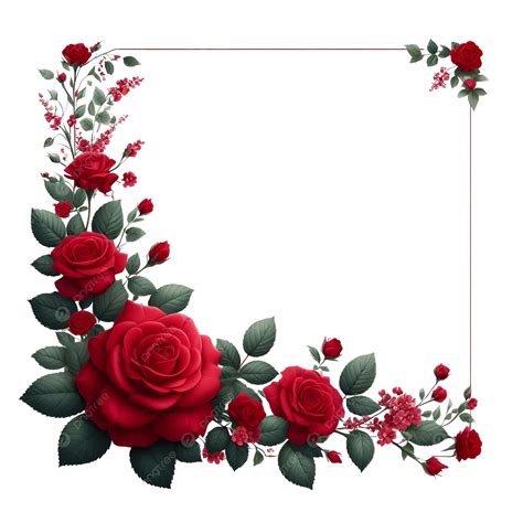 Bordas E Molduras De Flores Vermelhas