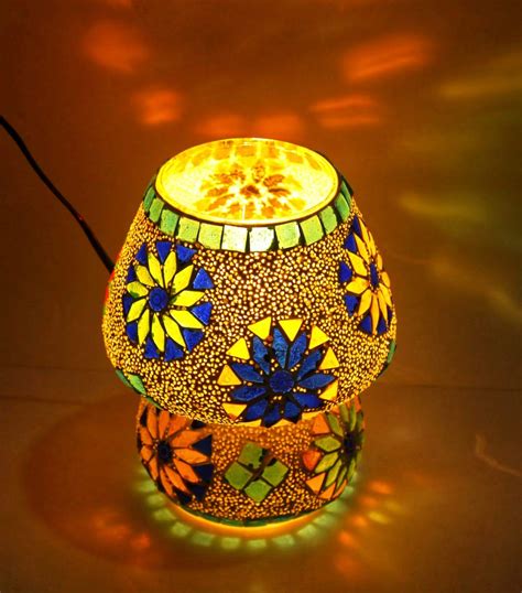 Buy MBG Royal Fancy Mushroom Shaped Glass Table lamp for Bedside Living ...