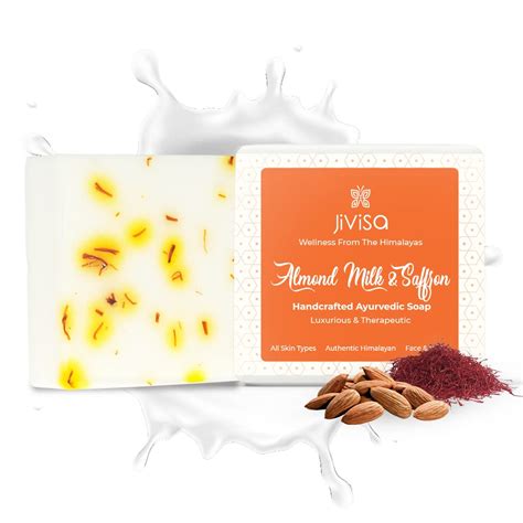 Buy JiViSa Almond Milk & Saffron Handcrafted Bathing Soap 100g for ...