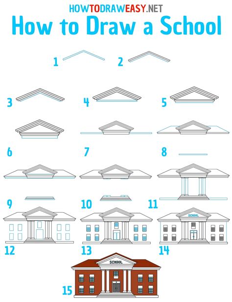 How To Draw School Buildings