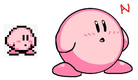 [OC] I tried to re-draw the adventure Kirby sprite in MS paint after ...