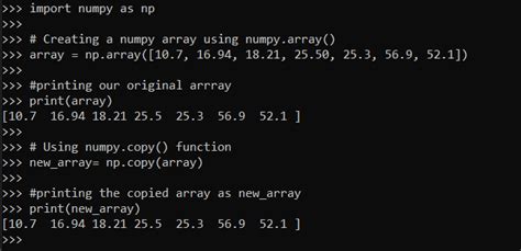 Image result for Copy One Array to Other Python