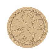 PAPERICIOUS 4mm thick Pre Marked MDF Fishy Madhubani Art