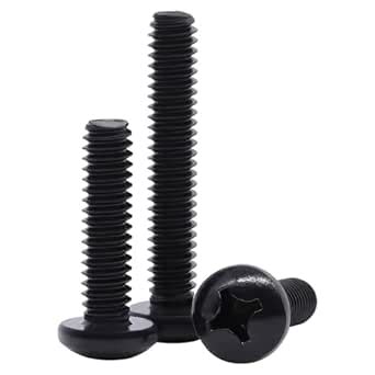 #6-32 x 1/2" Pan Head Machine Screws Black, Phillips Drive, 304 ...