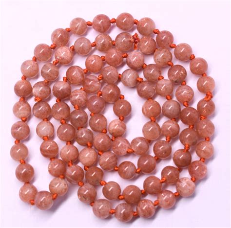 Buy Sunstone Bead Knotted Mala - Energize & Uplift Your Spirit ...