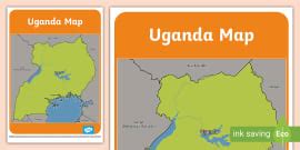 Uganda on Africa Map Display Poster