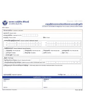 ACLEDA Bank Account Statement Request Form - Blank Fillable Template ...