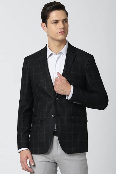 Buy Men Black Check Formal Blazer Online - 676652 | Peter England