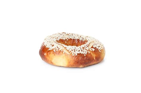 Conceito de bagels de padaria saborosos isolados no fundo branco | Foto ...