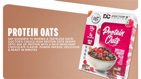 DOCTOR'S CHOICE Protein Oats, 27g Pure Protein, Jaggery Sweetened, No ...