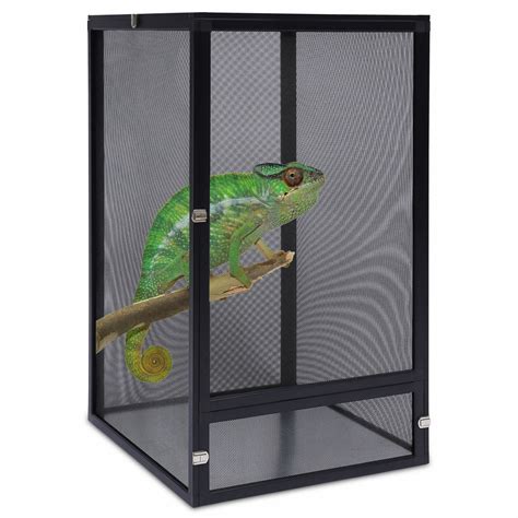 Buy Oukaning Habitat Breeding Box Clear Pet Reptile Enclosure Mesh Cage ...