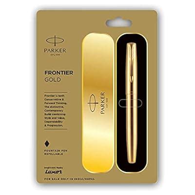 Buy Parker Frontier Gold With Gold Trim Fountain Pen, Multicolor Online ...