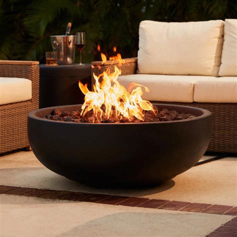 Blaze 38-in Round Concrete Propane Fire Bowl, Phantom : BBQGuys ...