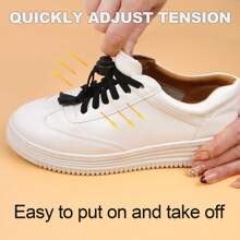 ZHENTOR 1 Pair Elastic Slip-On Shoelaces With Adjustable Spring Buckle ...
