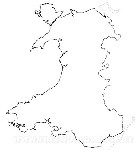 Wales Map Outline / Wales Free Map Free Blank Map Free Outline Map Free Base Map Coasts Limits ...