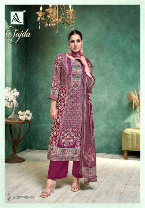 ALOK SUITS SAJDA VISCOSE DIGITAL PRINT WITH FANCY WORK SUITS AT BEST ...