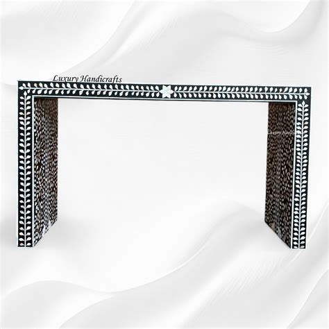 MOP Inlay Floral Console Table Black – Luxury Handicrafts