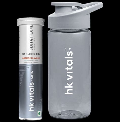 HK Vitals Glutathione Effervescent Tablet (15 Each) Orange with 300ml ...