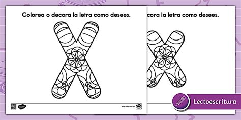 Hoja para colorear: La letra X