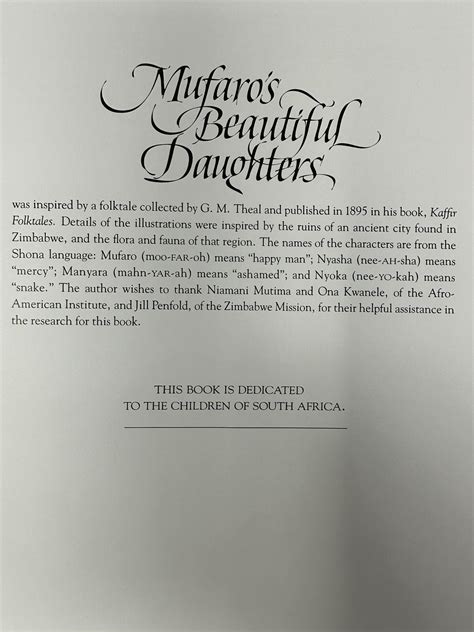 Mufaro's Beautiful Daughters: An African Tale by John Steptoe ...