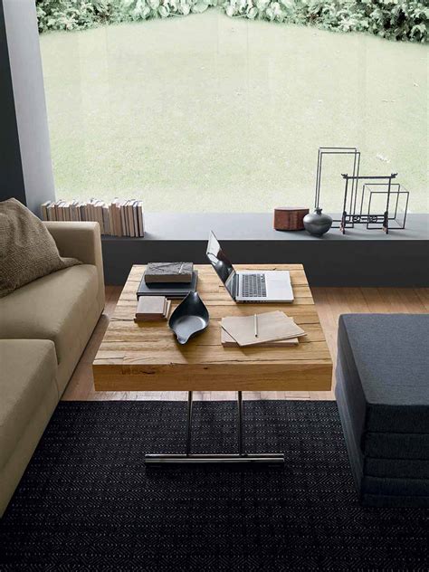 Transformable Coffee Table in Solid Wood Made in Italy