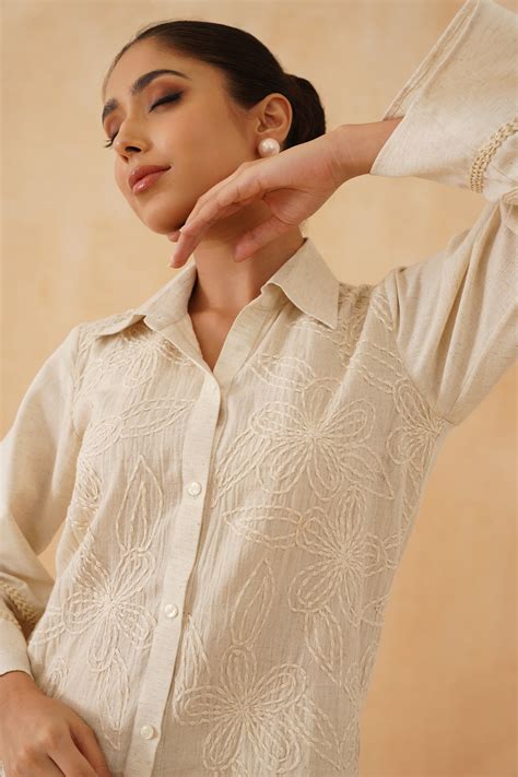 Mogra Hand Embroidered Cotton Matching Set