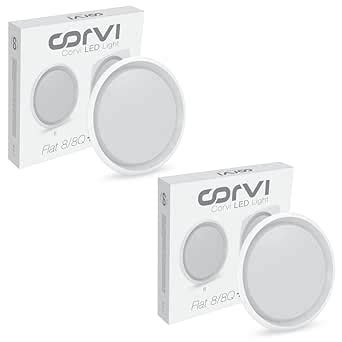Buy CORVI Flat 8 20-Watt LED Ceiling Light (Pack of 2, Warm White ...