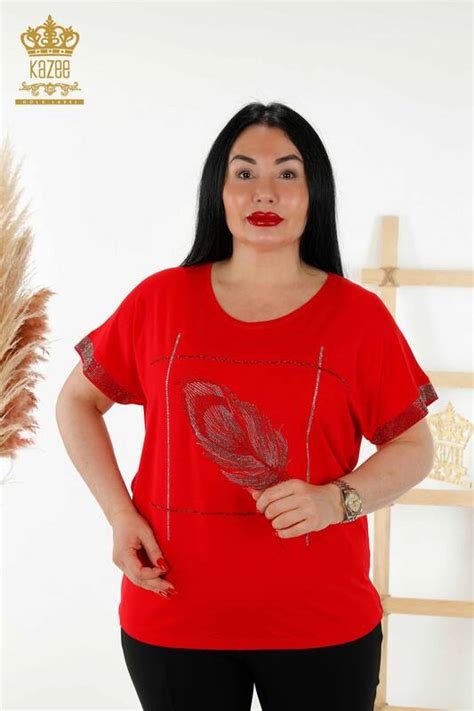 Venta al por mayor Blusa Mujer Patrón Hoja Roja - 78878 | kazee